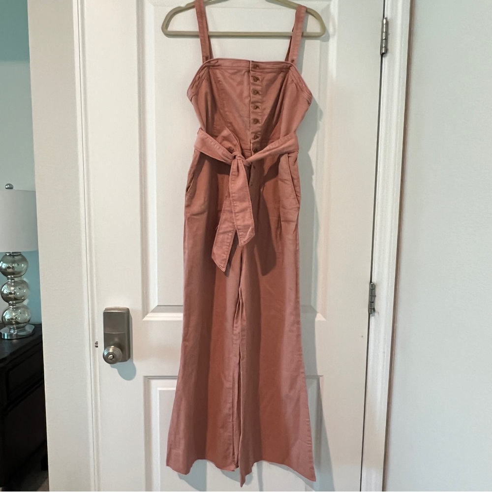 Pilcro and the Letterpress Anthropologie Desmond Rose Wide Leg Jumpsuit Size 4P